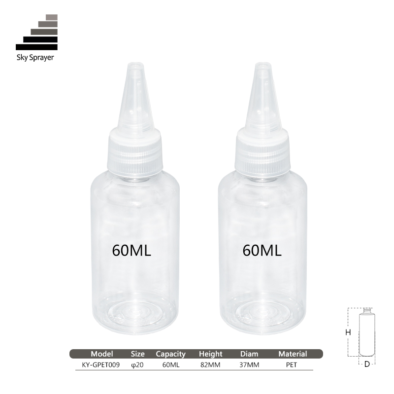 60ml Columniform Pet Plastic Pet Bottle With Cap