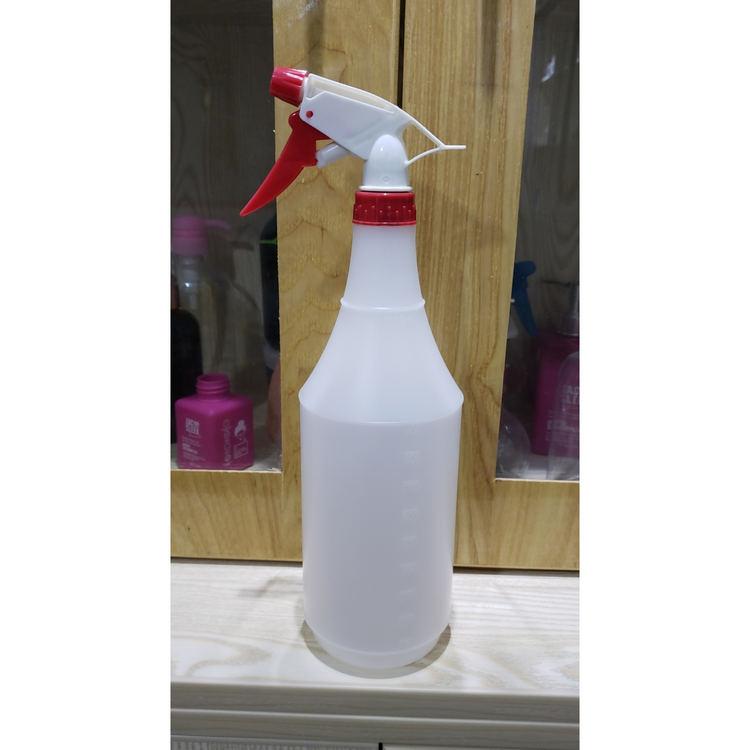 Customized 1L White PE Empty Plastic Bottles With Sprayer Trigger