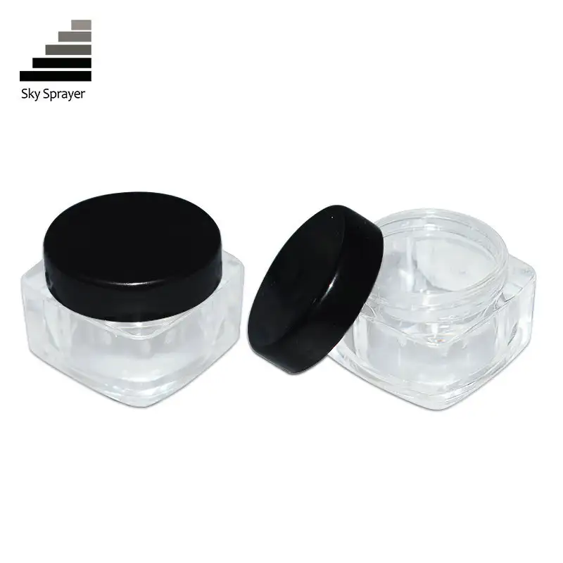 Sky Sprayer - KY-PSJ05-12S 5ML black lid cosmetic plastic jar CONTAINERS 1