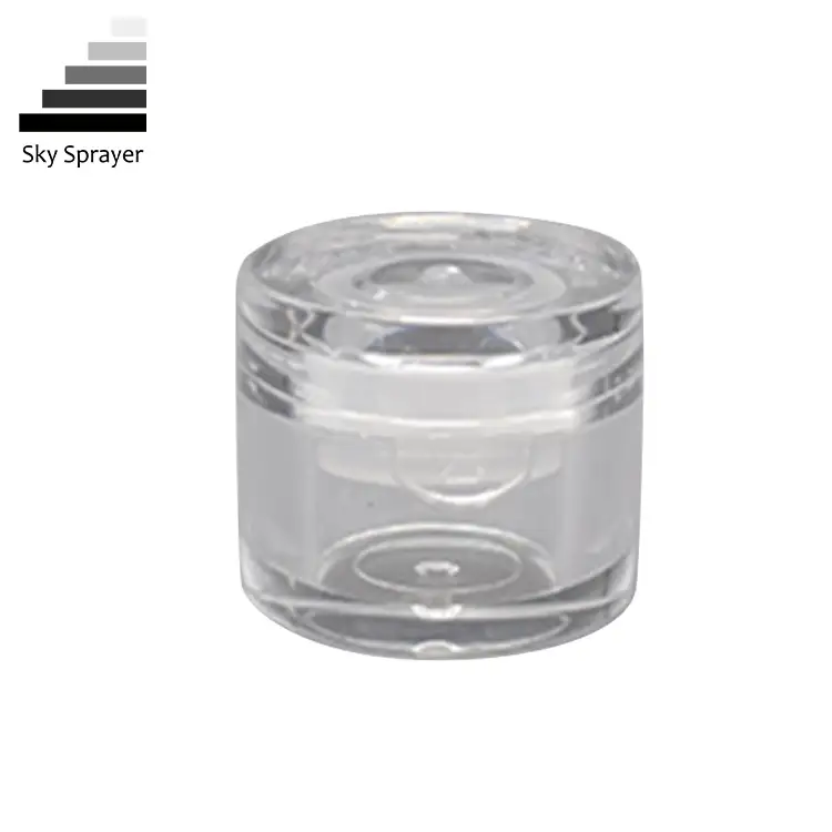 Sky Sprayer - 5g Round Clear Flip Top Cosmetic Cream Sample Jars White Lids CONTAINERS 1