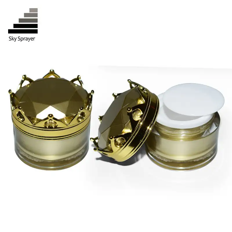 Sky Sprayer - 5ml Golden surface jar with plastic lid for cream CONTAINERS 1