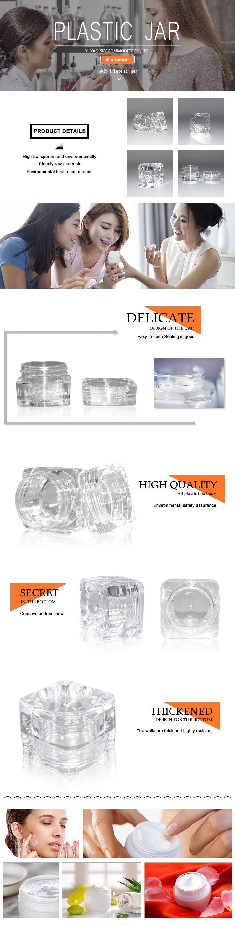 5ML ABS Plastic Cosmetic Cream jars Containers With Holes