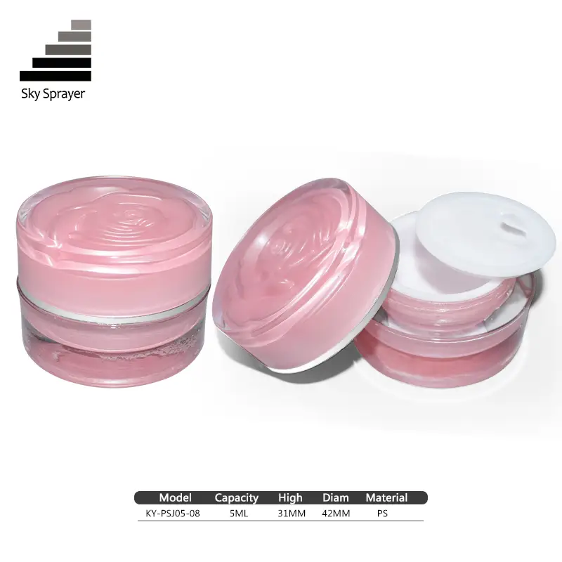 Sky Sprayer - Pink cosmetic with plastic lid round plastic jar CONTAINERS 1
