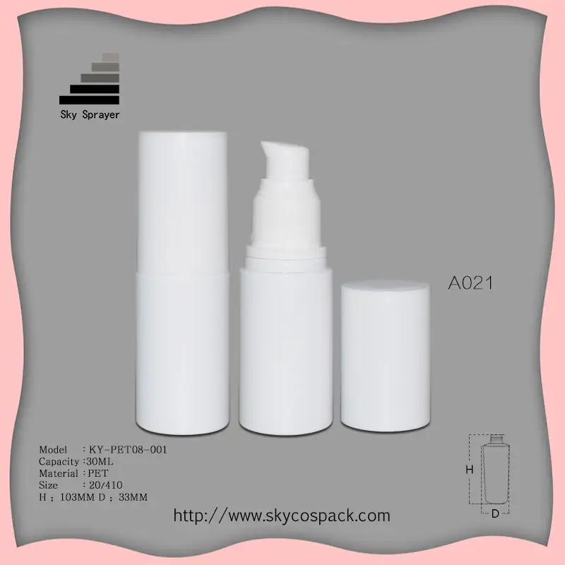 Sky Sprayer - White cream pump 20 / 410 size with solid white PET bottle 30 ml Ungrouped 1