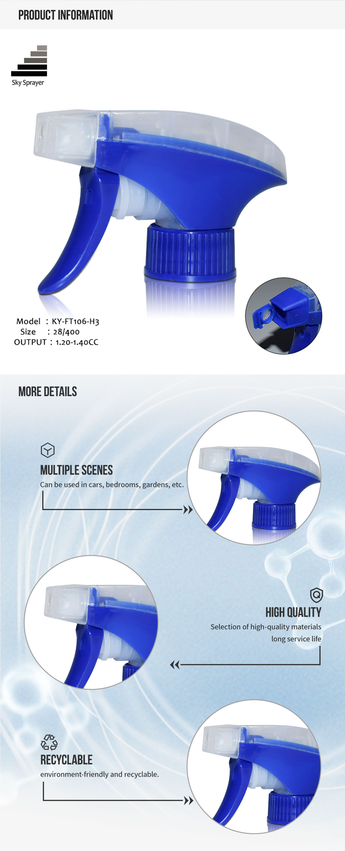Sky Sprayer - Sky Sprayer All Plastic Foam Trigger Sprayer With Plent Foaming All plastic trigger sprayer 4