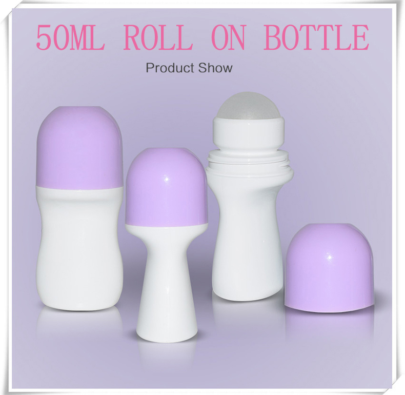 Hot sale cosmetic plastic PP 50ml deodorant roll on bottle