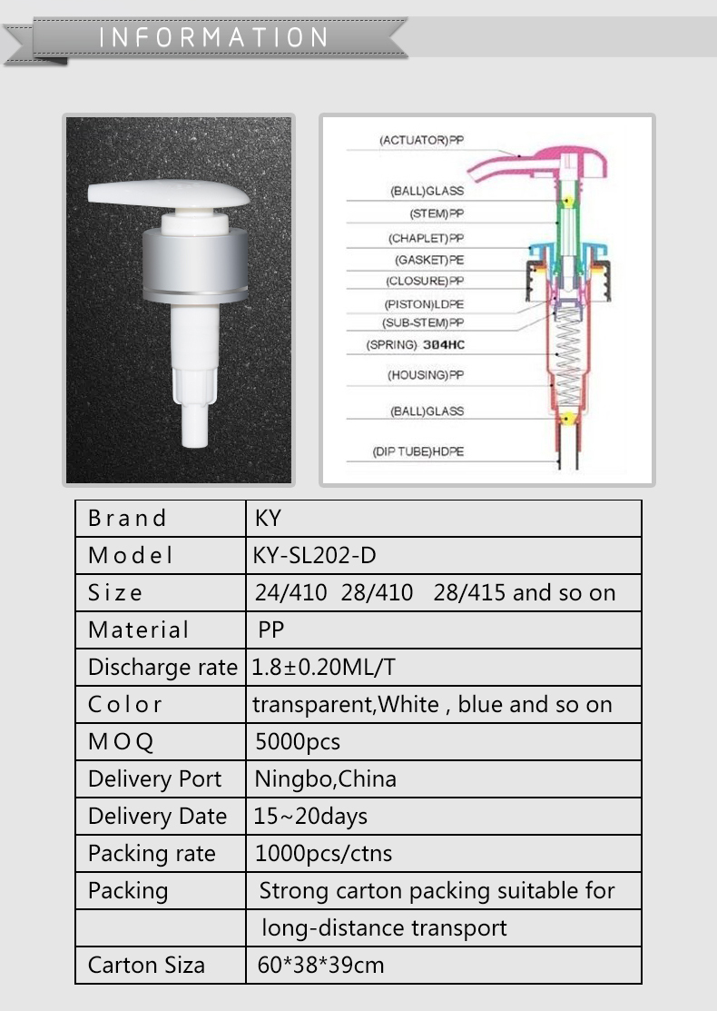 Elegent Series ehand empty bottles lotion pump