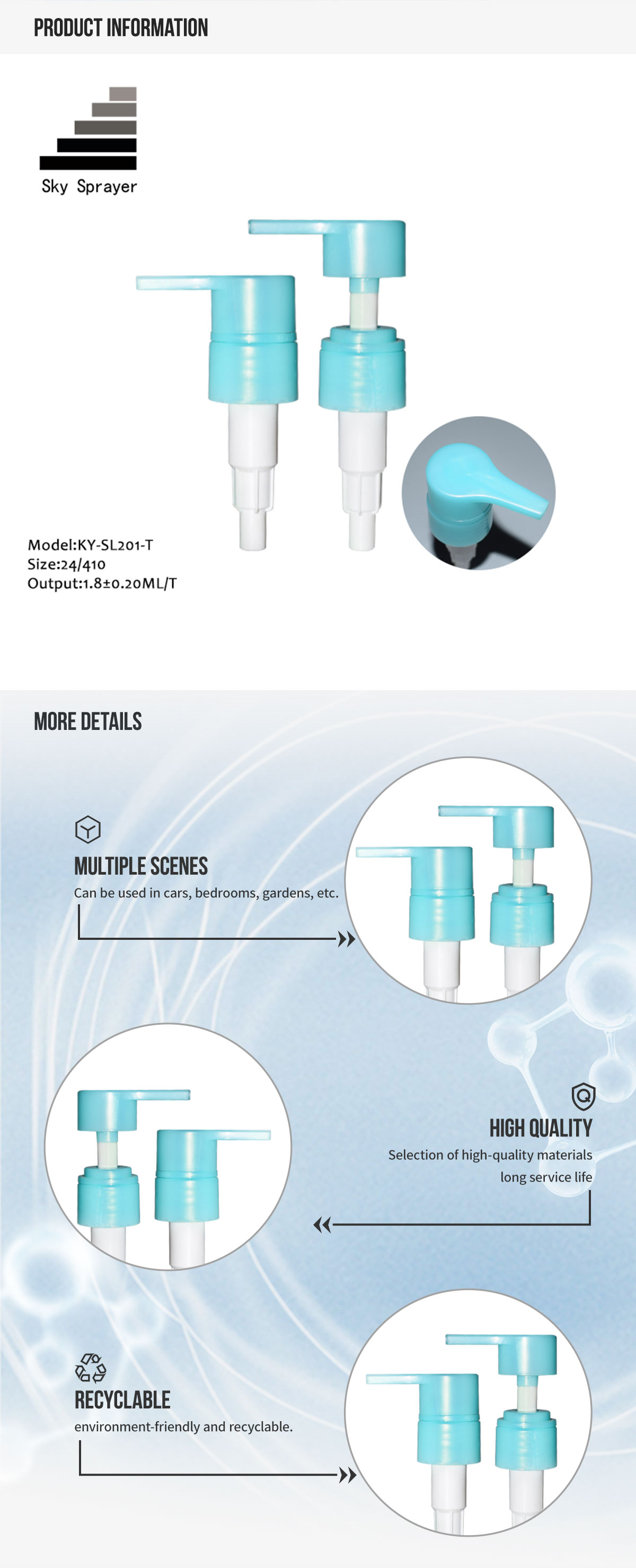 Sky Sprayer - Handdispenser voor lege flessen, lotionpomp, lege flessen, lotionpomp 4