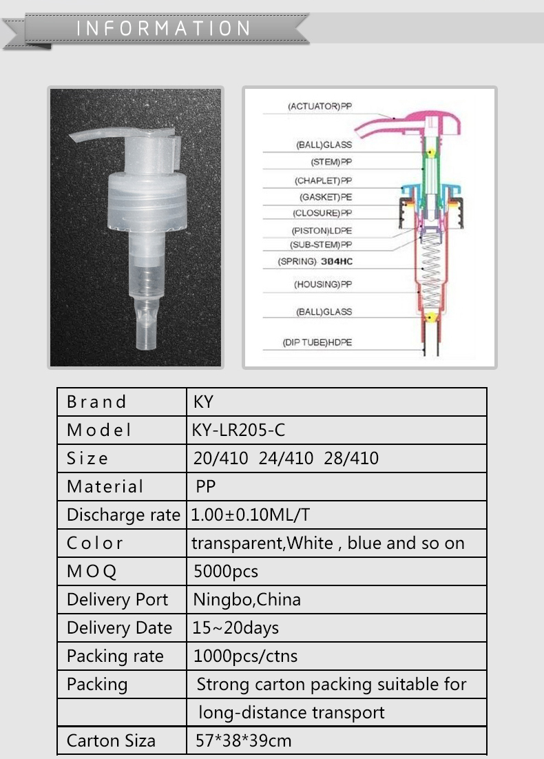 Customize Wholesale PP Plastic Lotion Pump For Bottles