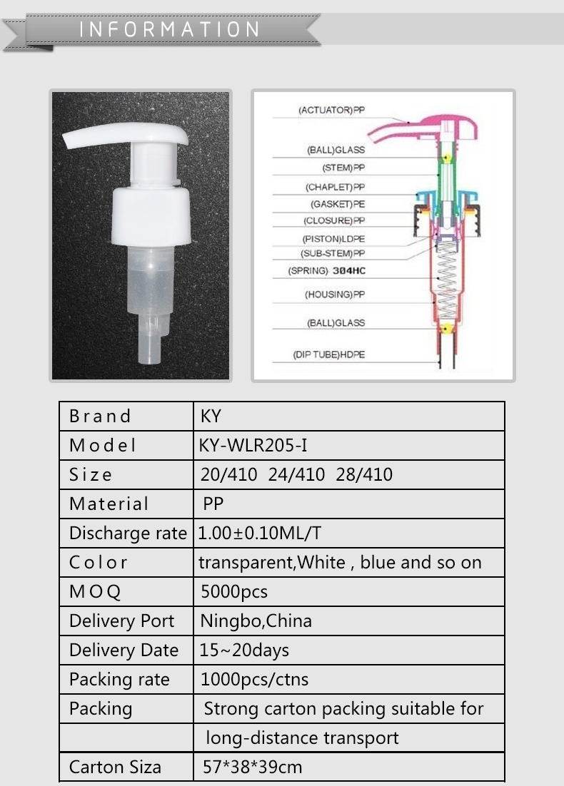 Reasonable price body lotion dispenser plastic lotion pump