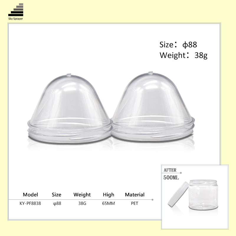 88mm  38g Cosmetics Clear Pet Bottle Preform For Plastic Jar