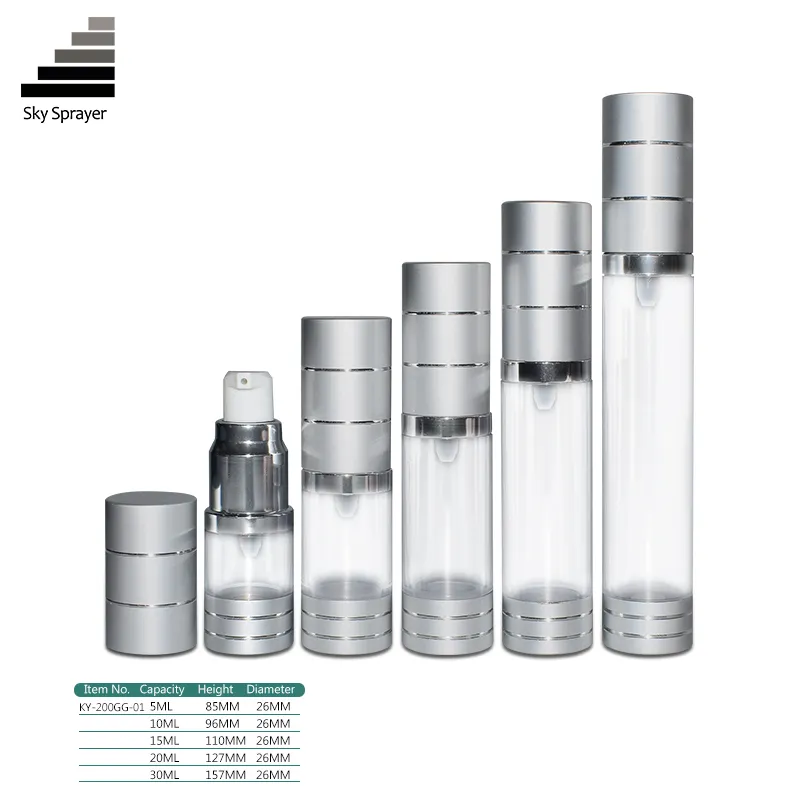 Luxury Silver Cosmetic Airless Pump Bottles - Yuyao Sky Co. 2