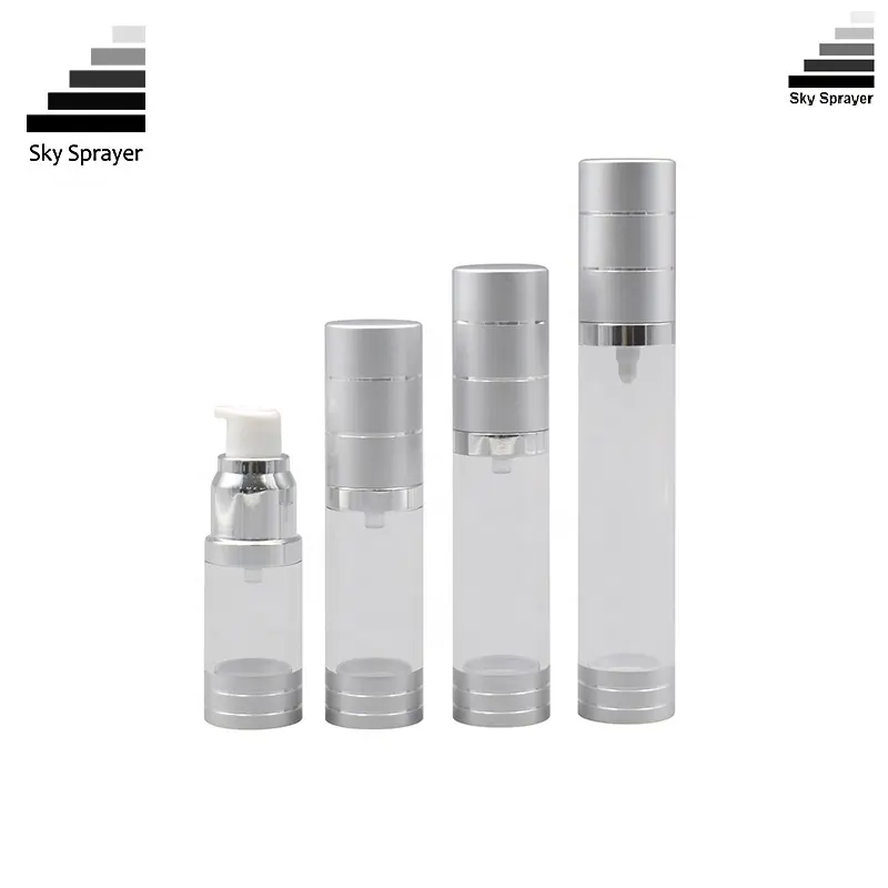 Silver Airless Pump Bottles - 10/15/20/30ml - Perfect for Cosmetics & Skincare 1
