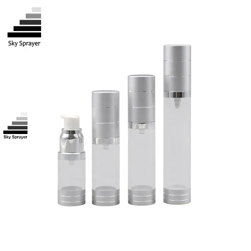Luxury Silver Airless Lotion Bottles - 10/15/20/30ml 1