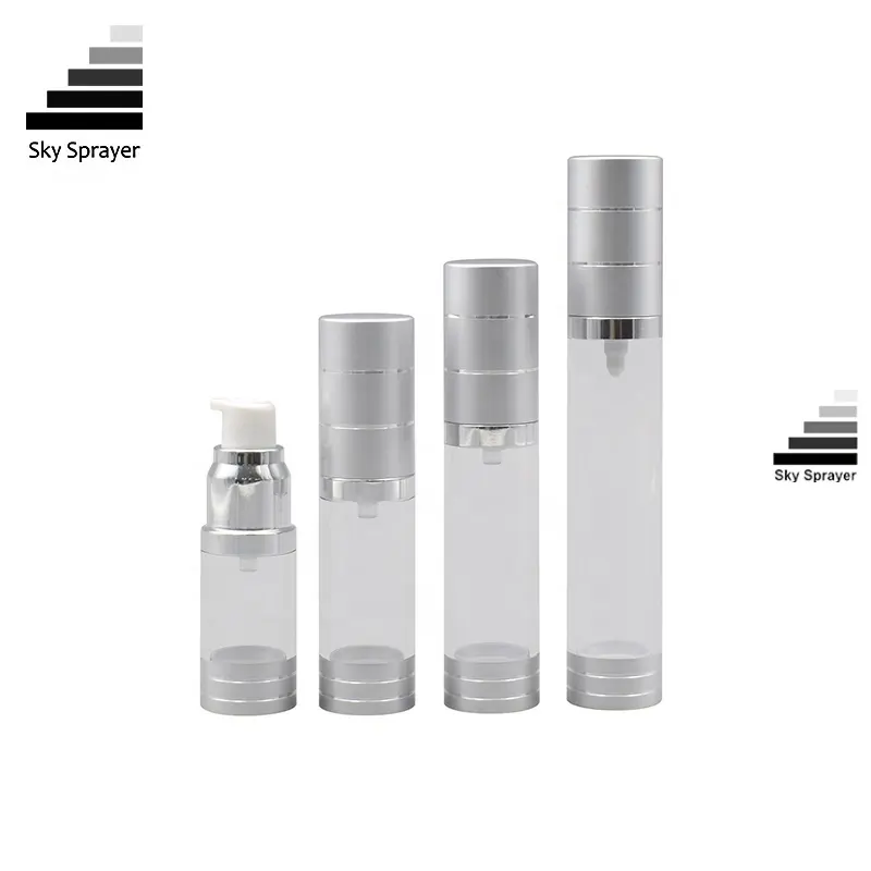 Luxury Silver Airless Pump Bottles - Preserves Freshness & Enhances User Experience 1