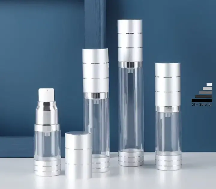 Golden Airless Pump Bottle Set - Refillable Travel Dispenser 1