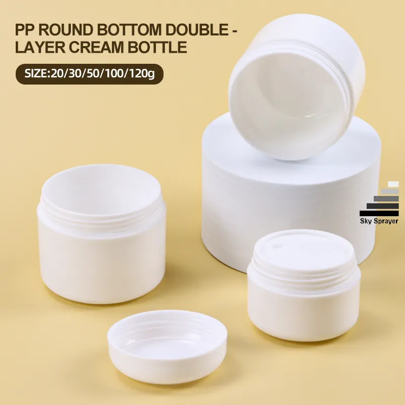 White PP Cream Jar - Range of Sizes 20g to 120g 1