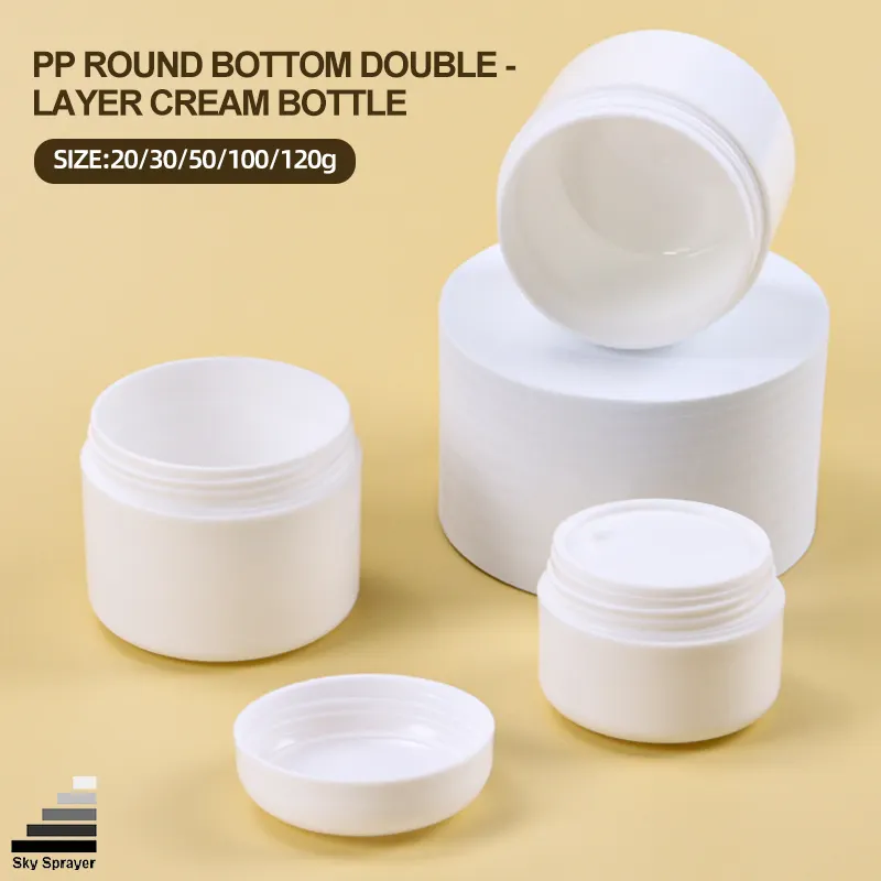 White PP Cream Jar - 20g to 120g Sizes for Cosmetic Products 1