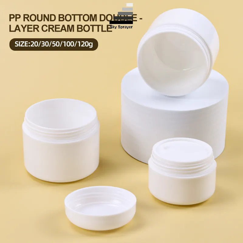 White PP Cream Box Jar - Available in Various Sizes, Ideal for 200ml Cosmetic Jars 1