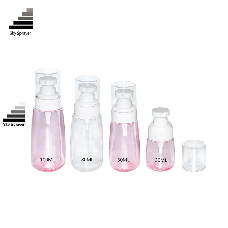 Custom Cosmetic Bottles in Pink & White - Various Sizes - High Quality 1
