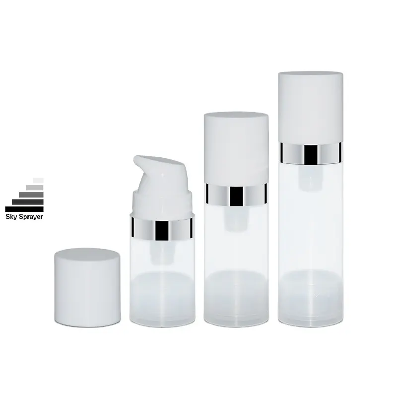 New Design Transparent PP Plastic Cosmetic Cream Bottles - Bamboo Airless Pump Bottle 1