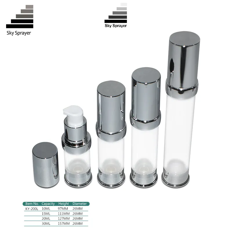 Clear Airless Pump Bottles - High Quality Cosmetics Packaging 1
