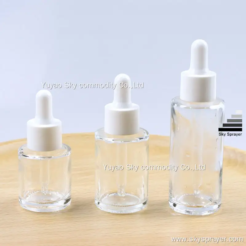 Luxury Clear Glass Cosmetic Dropper Bottles - 20/30/50ml Options 1