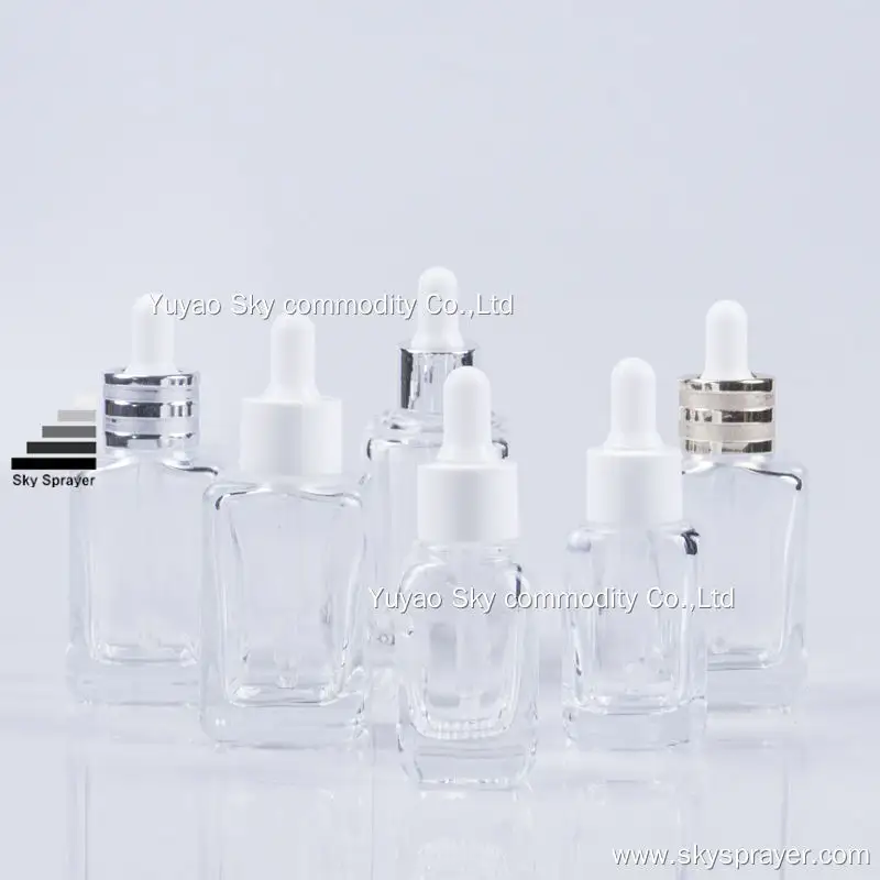 Luxury Clear Glass Dropper Bottles - 20/30/50/60ml Sizes for Essential Oils 1