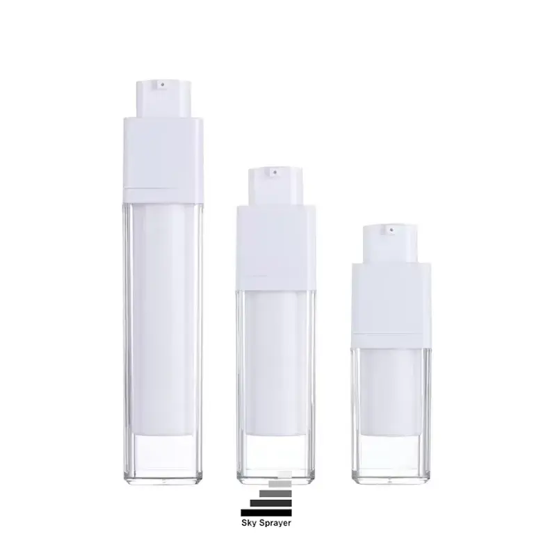 White Airless Pump Bottle - Precision Finish 15ml 30ml 50ml 1