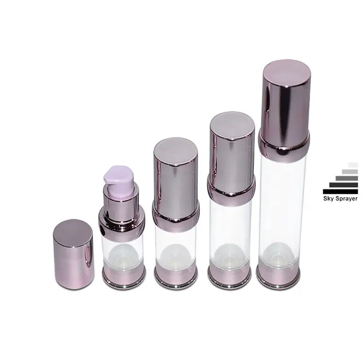 Unique Pink Plastic Airless Pump Bottles for Cosmetics 1
