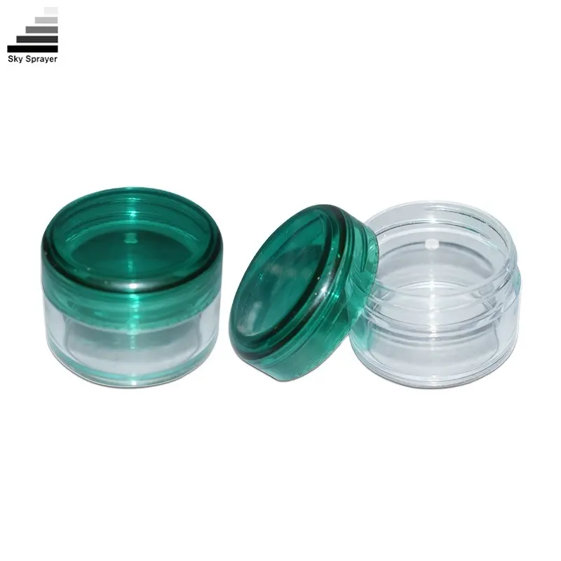 20ml Green Lid Double Wall Airless Cream Cosmetic Jars - Customize Available 1