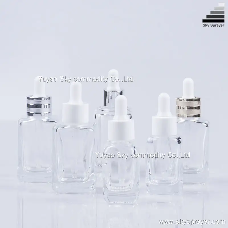 Luxury Clear Glass Dropper Bottles - Customizable Sizes 1