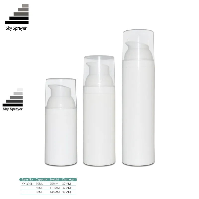 Portable White Cosmetic Skin Cream PP Bottle - Airless Pump Container 1