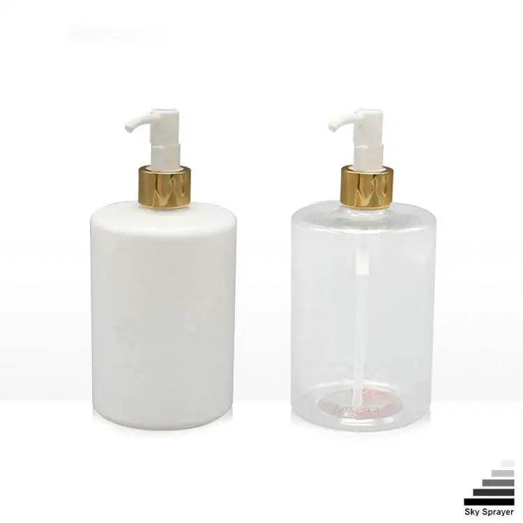 500ml Boston Round Cosmetic PET Plastic Lotion Bottle 1