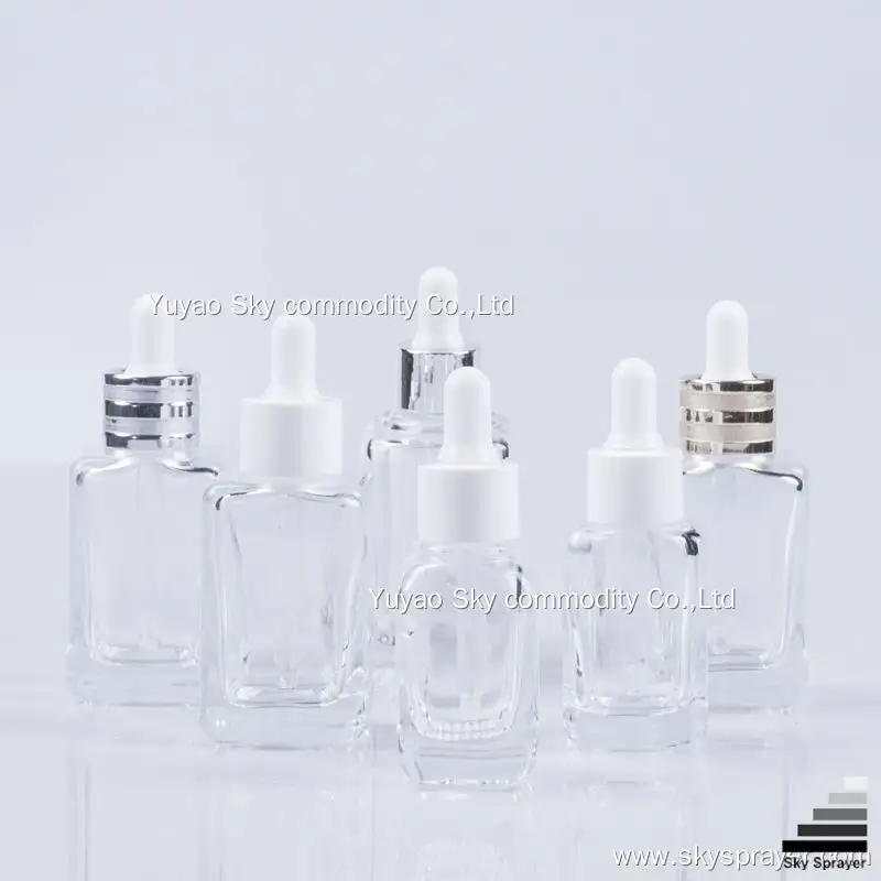 Clear Luxury Glass Essential Oil Dropper Bottles - Customizable Sizes - Premium Quality - Sky Sprayer 1