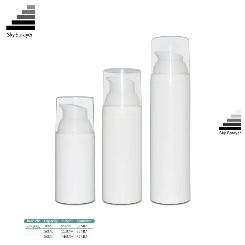 Portable White Cosmetic Skin Cream PP Airless Bottle - High-End Technology | SKY SPRAYER 1