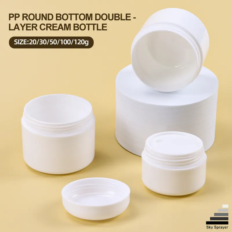 White PP Cream Jar - Range of Sizes from 20g to 120g 1