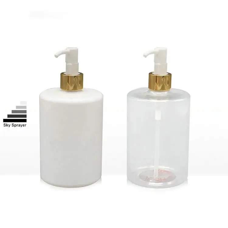 500ml Boston Round Cosmetic PET Plastic Lotion Pump Bottle - Factory Direct Sale 1