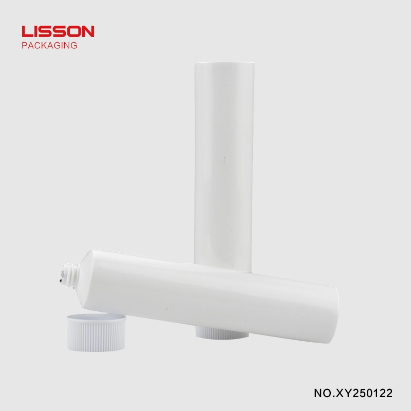 wholesale plastic cosmetic tubes D25 Round tube with vertical stripe screw cap 1