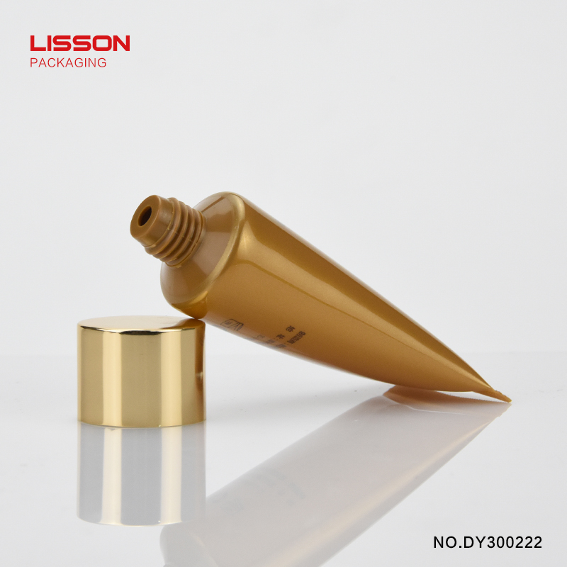 golden empty tubes for creams aluminium Lisson 6