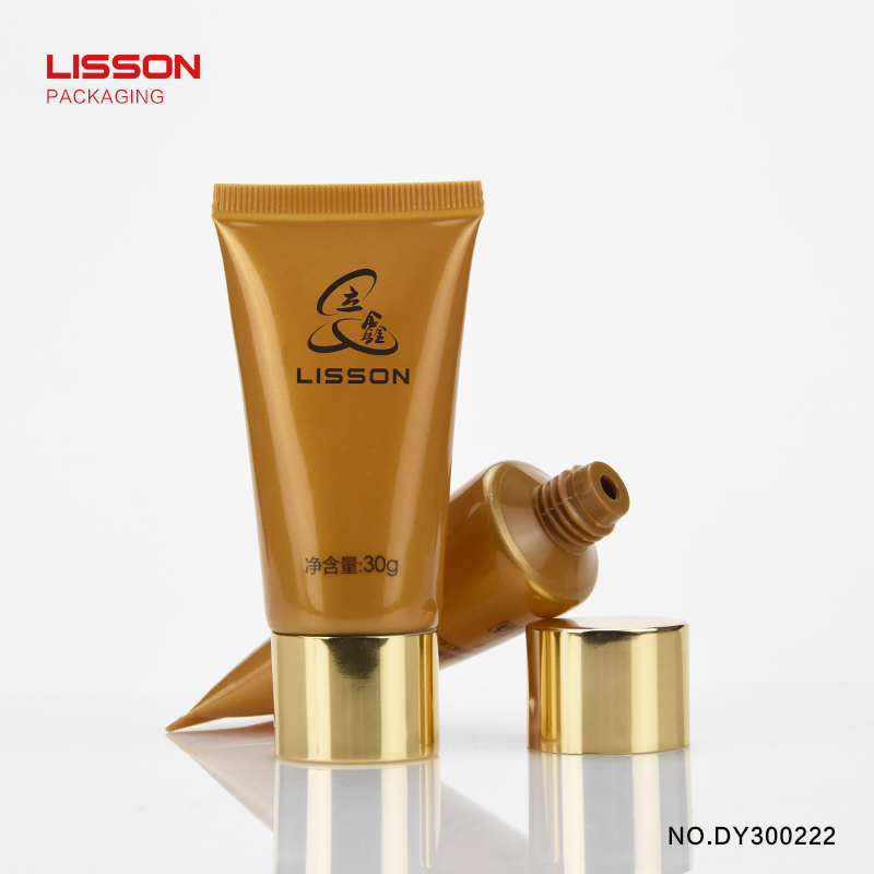 golden empty tubes for creams aluminium Lisson 4