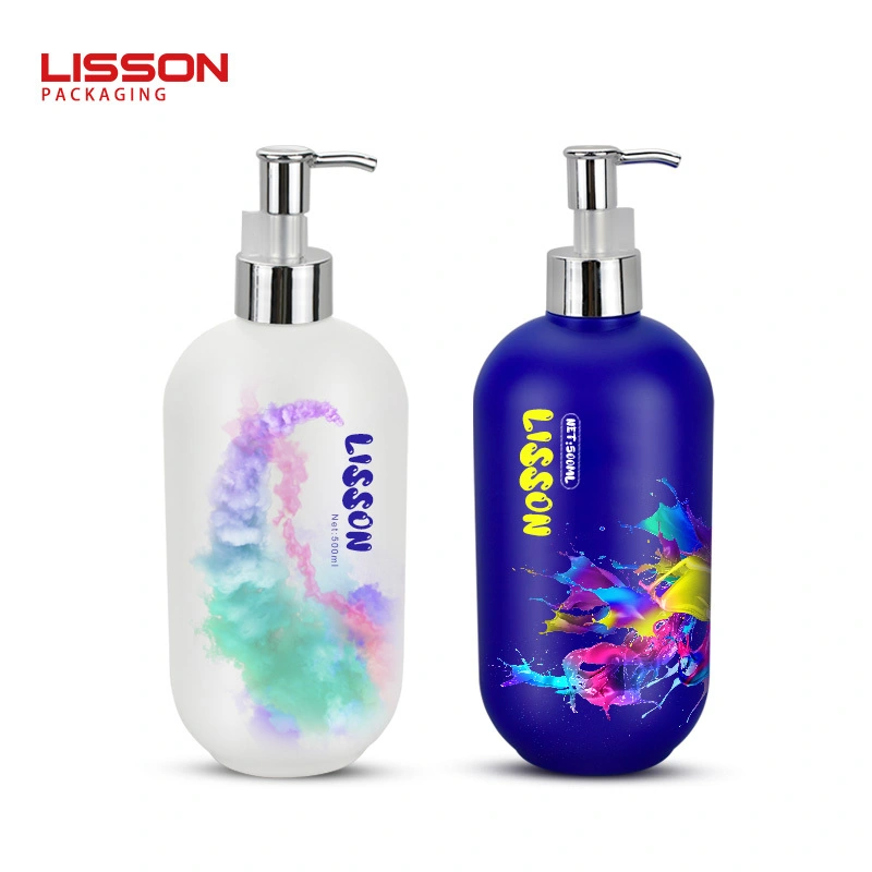 500ml大容量HDPEプラスチックローションポンプオーバルボトル---Lisson Packaging 1