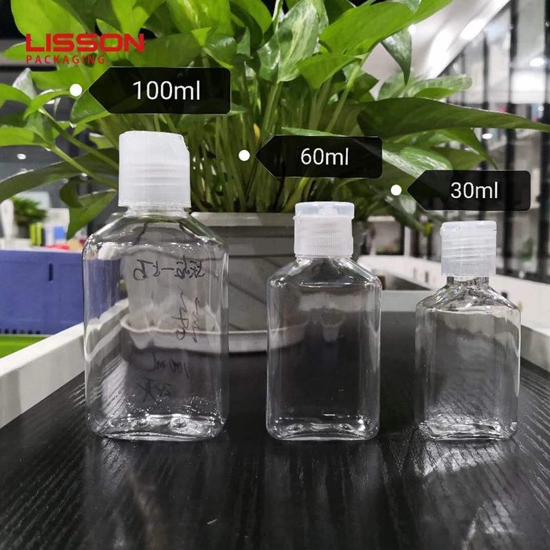عبوات زجاجات PET وأنبوب الضغط مع غطاء علوي قابل للطي لغسل اليدين 1