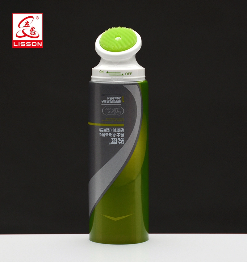 Tubo de ensayo de plástico para limpieza facial con impresión offset de 100 ml y tapa con cepillo. 1