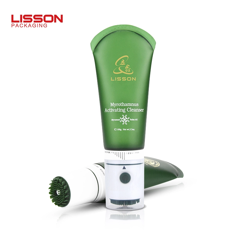 100ml 진동 페이스 클린 튜브 스킨 케어 용기, 부드러운 실리콘 젤 브러시 포함 1