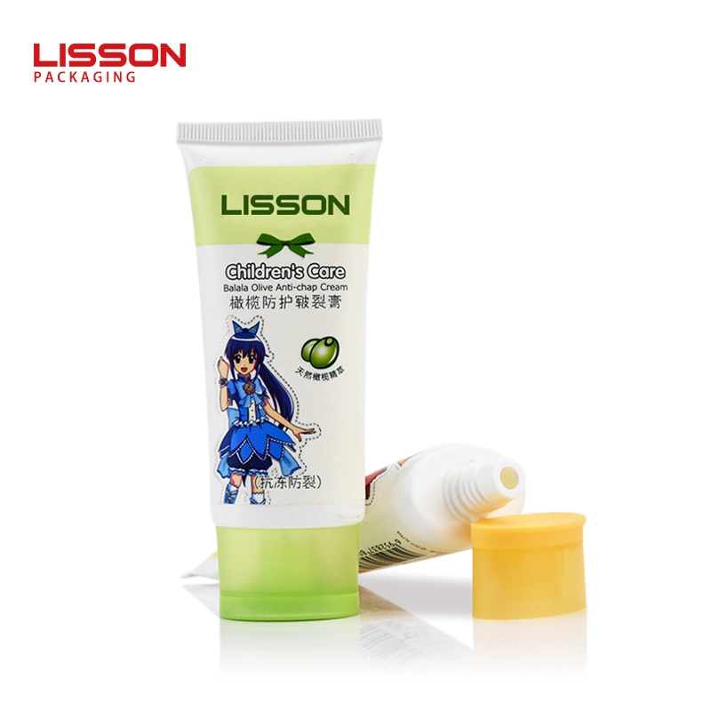 Tubo de crema de manos vacío personalizado de 50 ml, envase cosmético ovalado de plástico con tapa abatible. 1