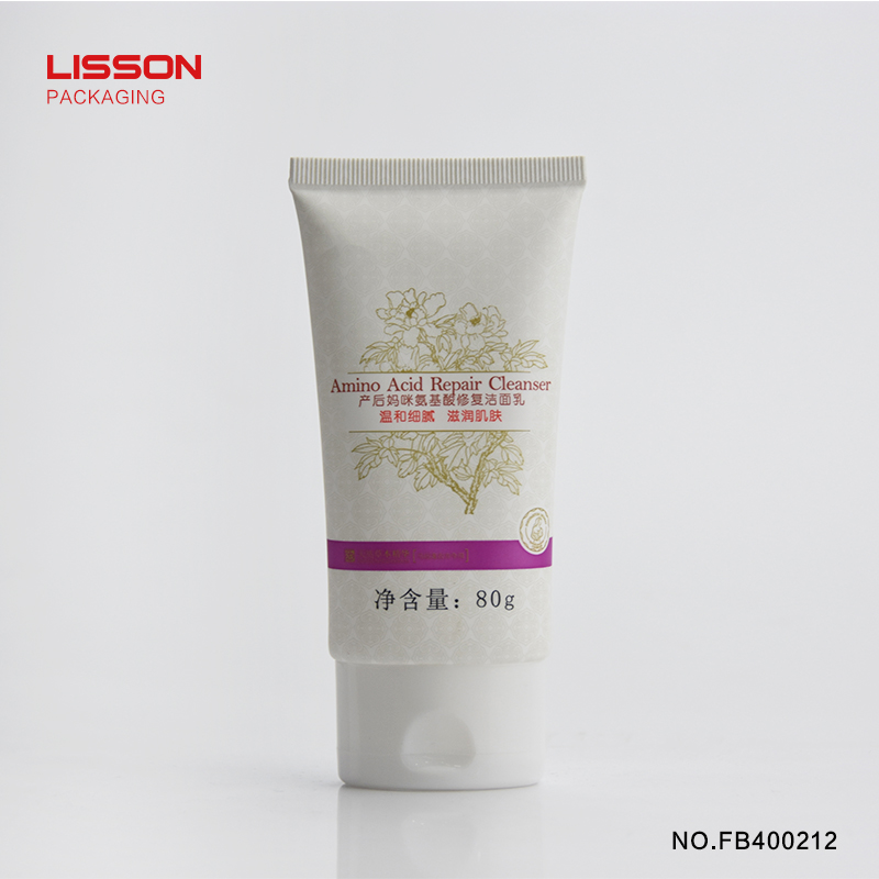 80ml Customized oval flat empty cosmetic cream tube with flip top cap 2