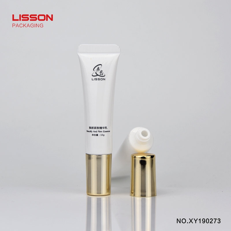 Hot sell custom nozzle head pearl PE eye cream tube packaging with screw cap 1