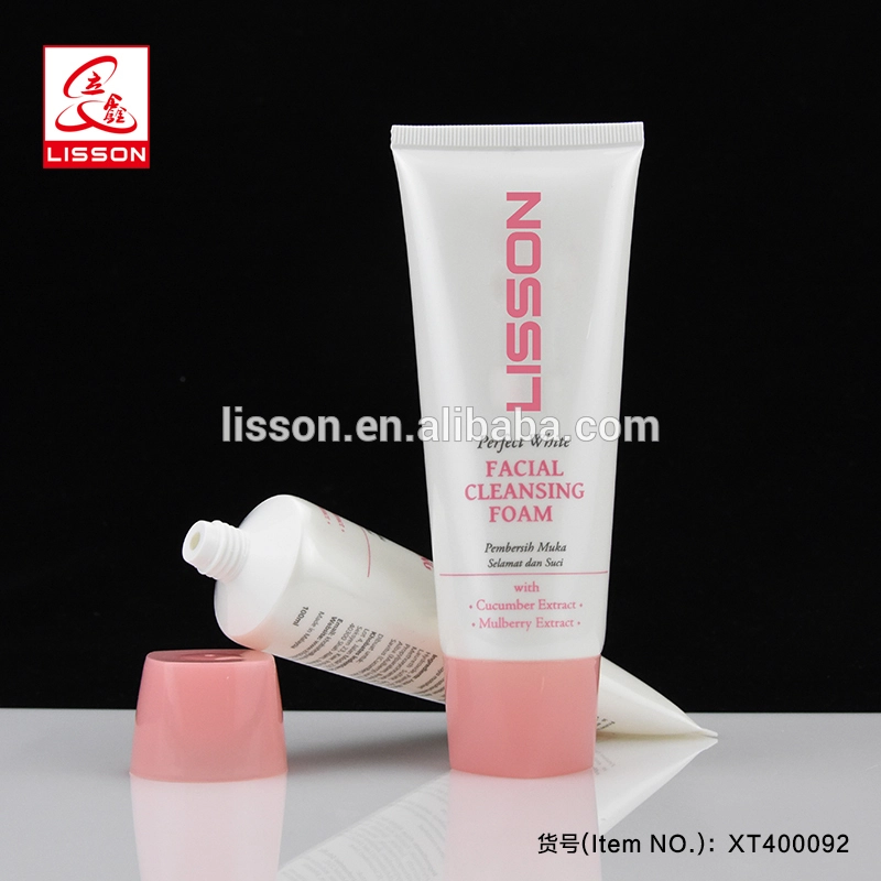 100ml ピンク色の化粧品ハンドクリーム包装プラスチックソフトチューブ（スクリューキャップ付き） 1