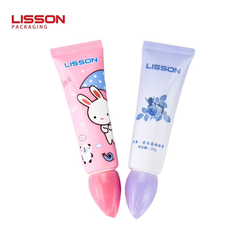 15ml eco friendly nozzle skin care eye cream tube packaging with flower shape screw cap 1